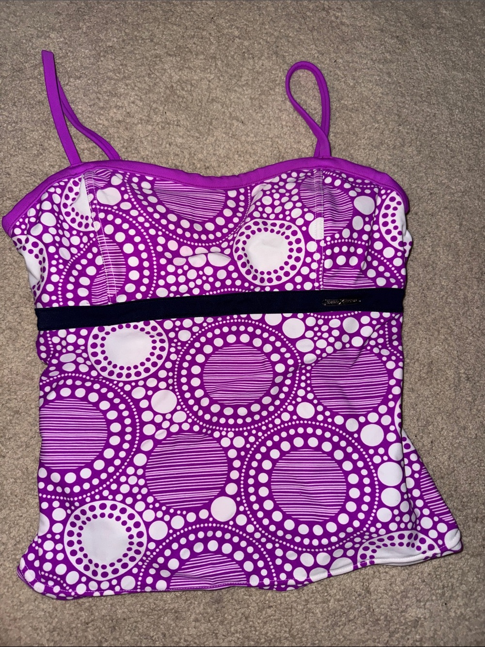 ZeroXposur Purple and White Printed Tankini Top